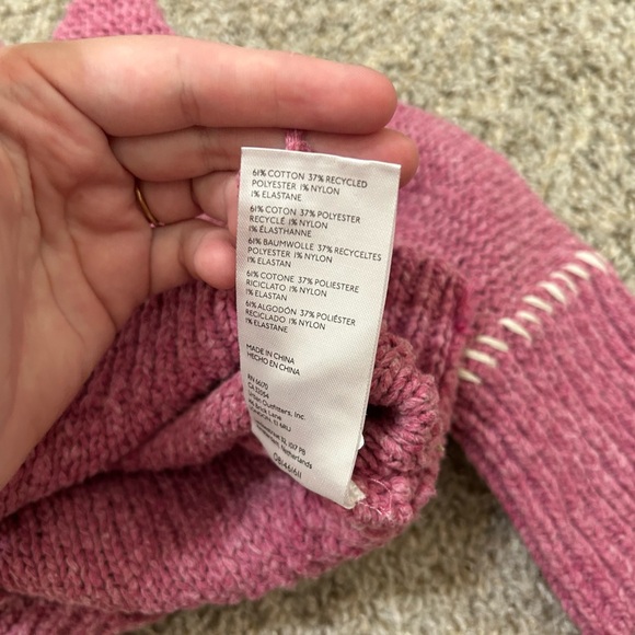 Anthropologie Pilcro Yin Yang Icon Heart Cardigan Pink Size XS Spring Preppy - Picture 13 of 15